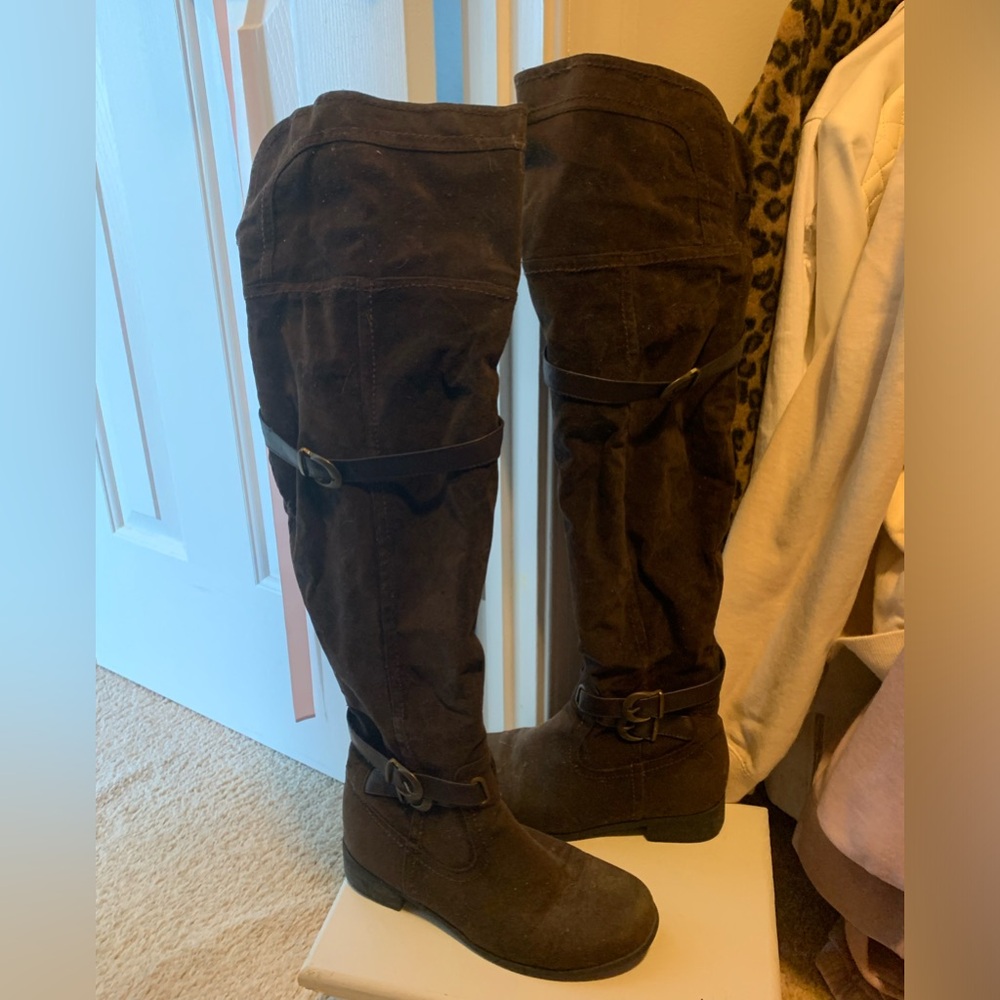 Over the knee riding style boots